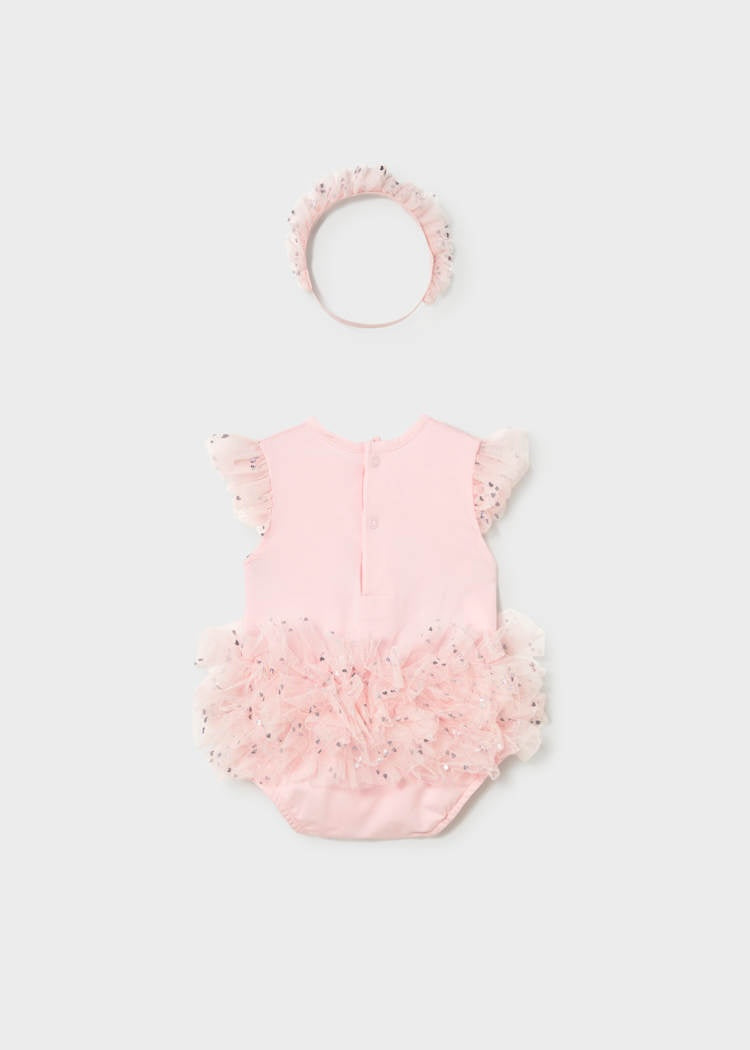 Newborn Girl Tulle Bodysuit with Headband Set Clothing - Infant Mayoral