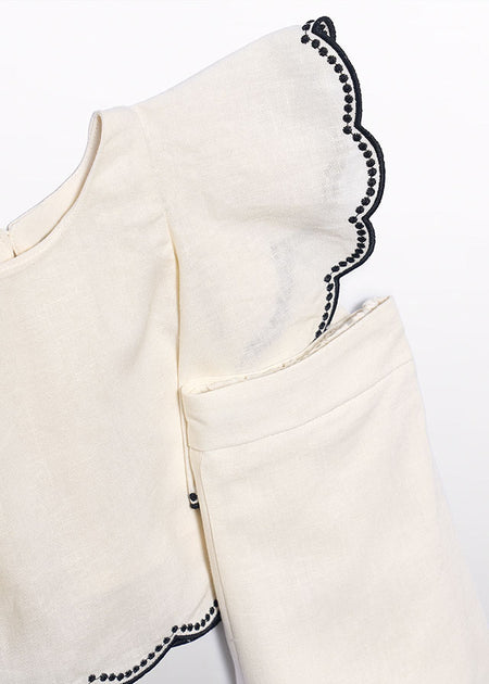 Embroidered Culotte Pants Set Clothing - Girls Outfits Abel & Lula