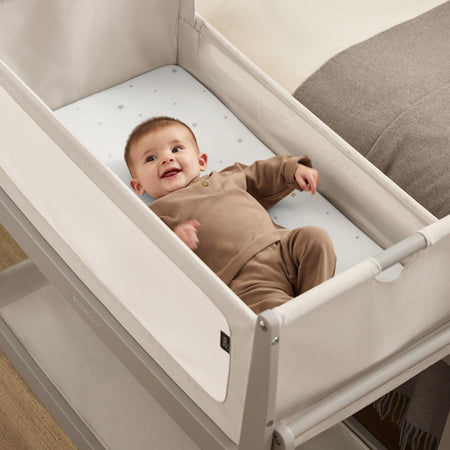 Bassinet 2 Pack Fitted Sheets - White Star Fitted Sheets Snuz