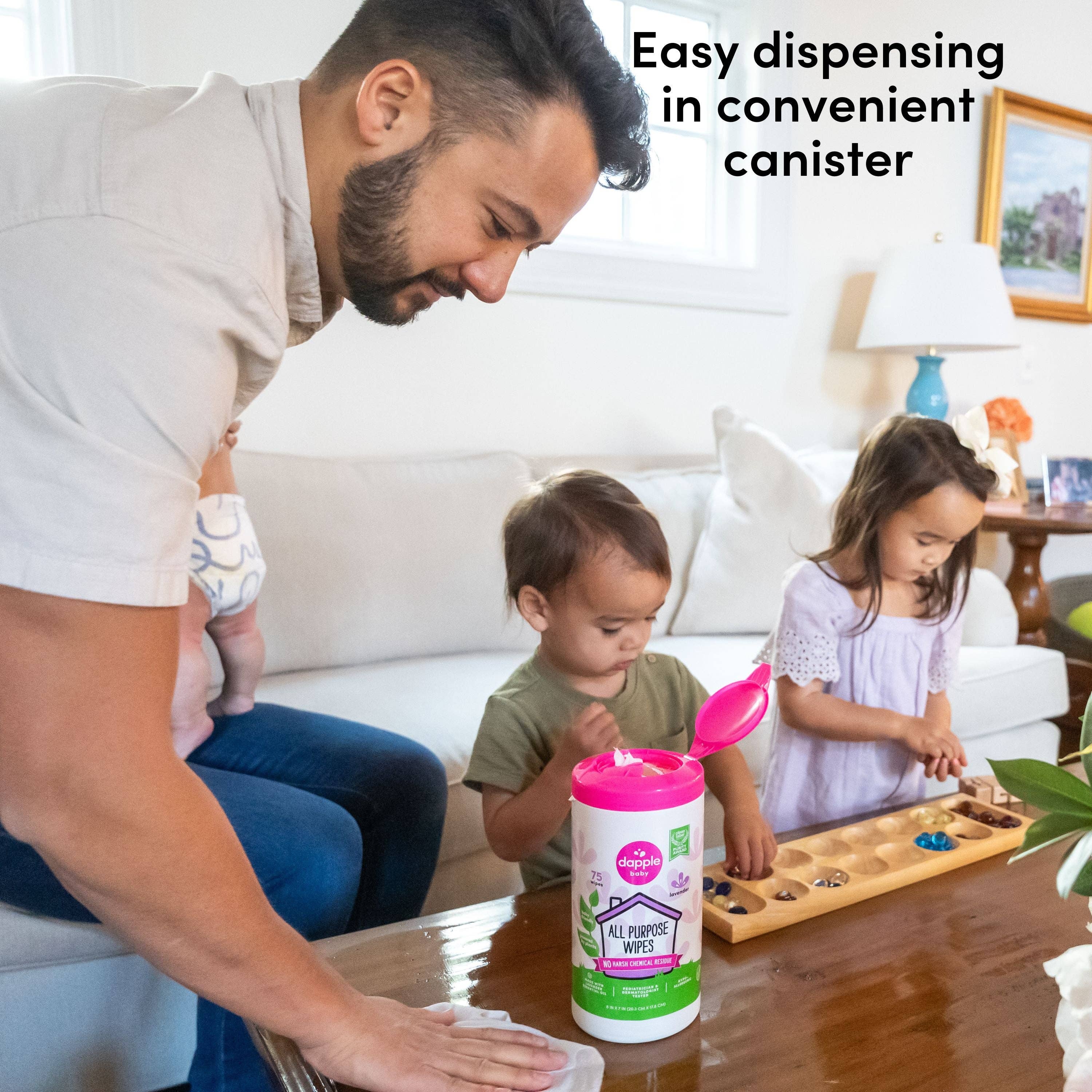 Dapple All Purpose Cleaner Wipes, Lavender, 75ct Cleaning Sets Earth Mama Organics