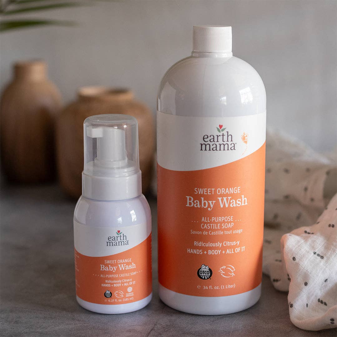 Sweet Orange Castile Baby Wash Earth Mama Organics