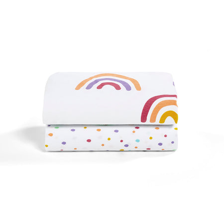 Snuz Twin Pack Bassinet Sheets - Multi Rainbow Fitted Sheets Snuz