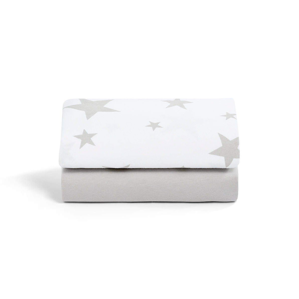 Twin Pack Bassinet Sheets - Grey Star Fitted Sheets Snuz