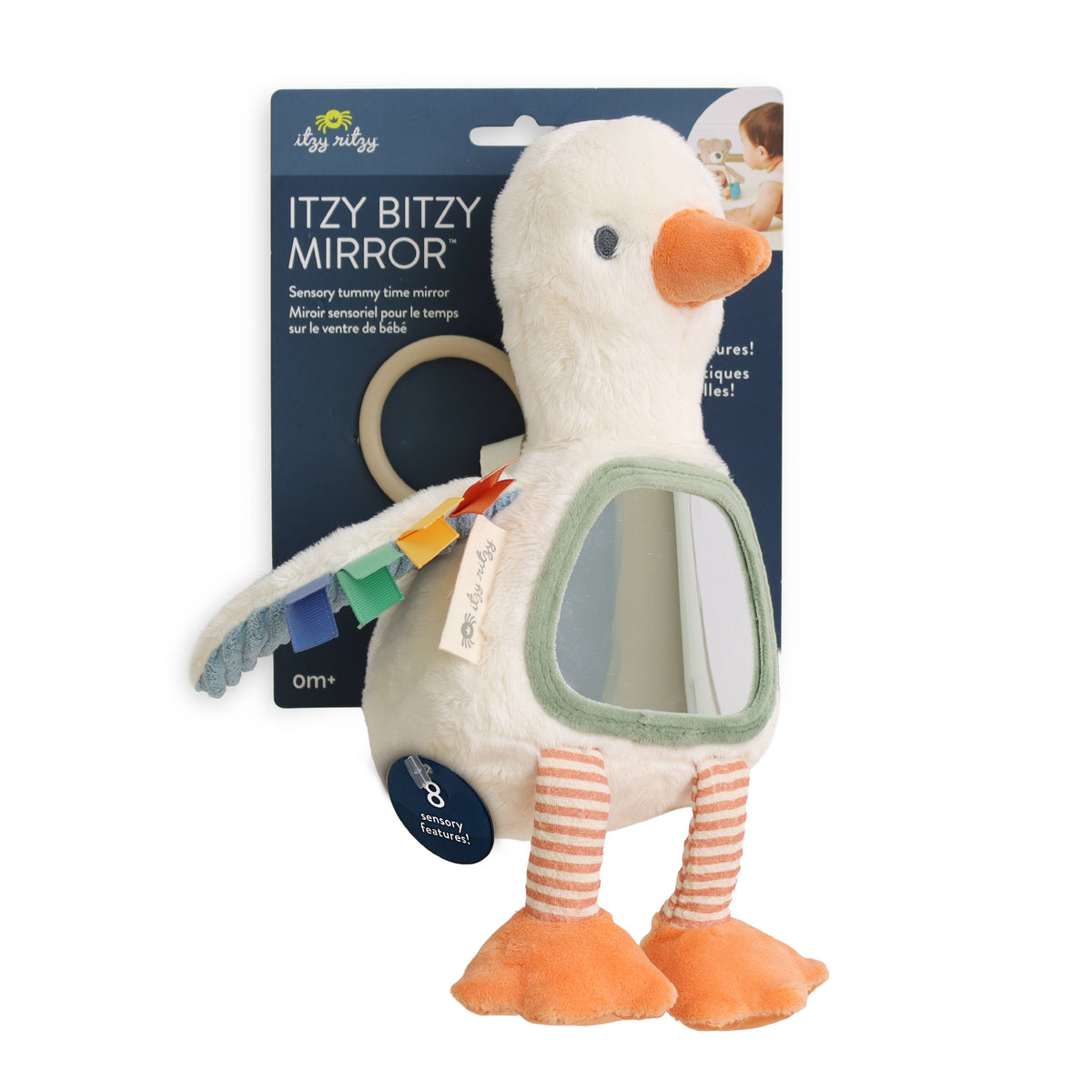 Itzy Bitzy Mirror™ Sensory Tummy Time Mirror - Goose Activity Toys Itzy Ritzy