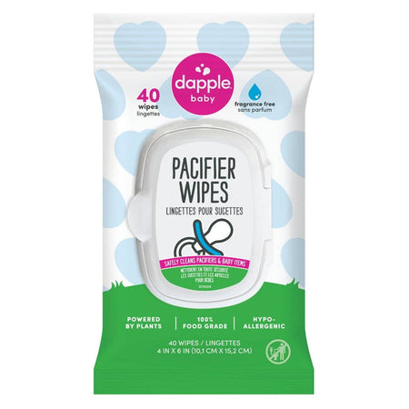 Dapple Pacifier Wipes, Fragrance Free, 40 ct Cleaning Sets Earth Mama Organics