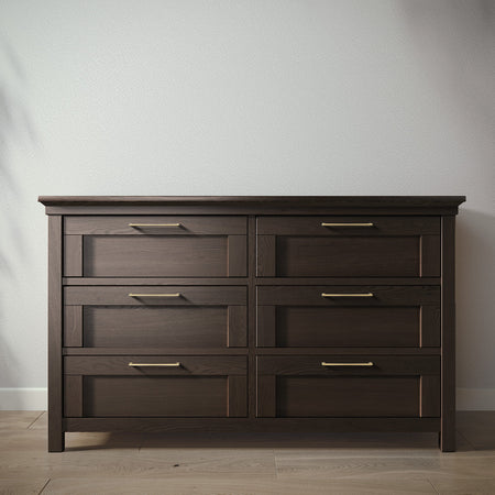 Romina Karisma Double Dresser Dressers Romina Furniture Aqua Grey Bar Handle - Gold