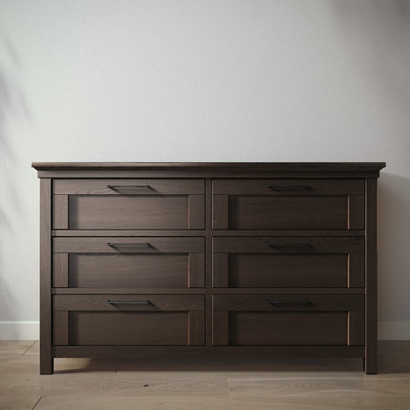 Romina Karisma Double Dresser Dressers Romina Furniture Aqua Grey Bar Handle - Matte Black