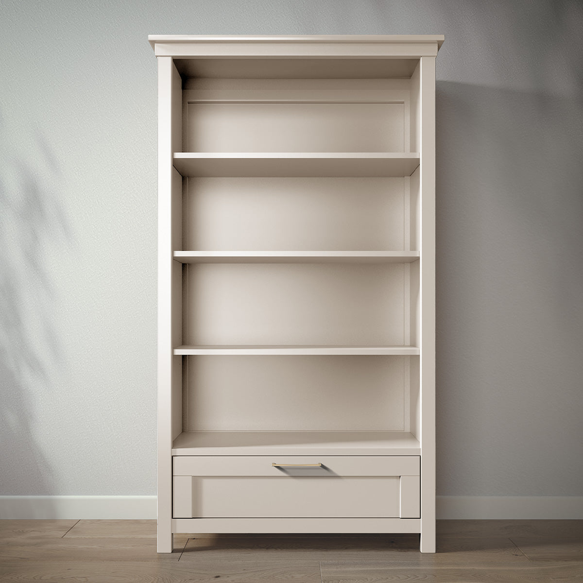 Romina Karisma Bookcase Bookcases Romina Furniture Bianco Satinato Bar Handle - Gold