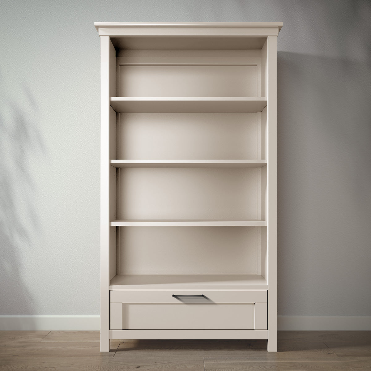 Romina Karisma Bookcase Bookcases Romina Furniture Bianco Satinato Bar Handle - Matte Black