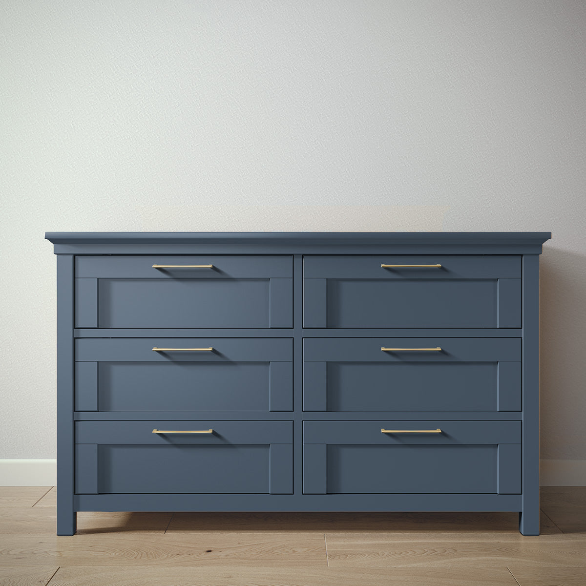 Romina Karisma Double Dresser Dressers Romina Furniture Navy Bar Handle - Gold