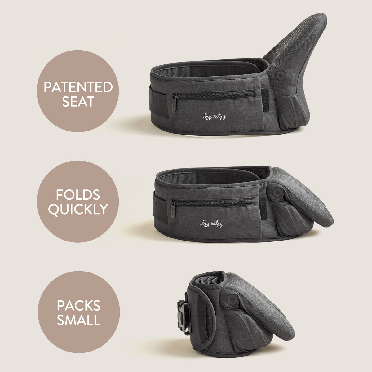 Itzy Hold & Fold™ - Hip Seat Carrier Slings & Carriers Itzy Ritzy