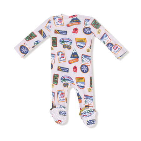 Vintage State Snow Sport Patches 2 Way Zipper Footie Footies Angel Dear