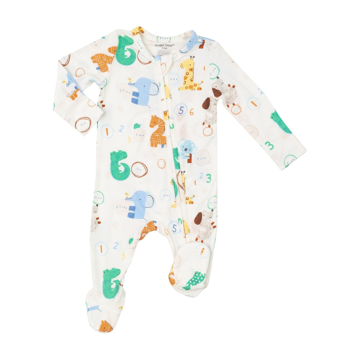 Animal Numbers 2 Way Zipper Footie Clothing - Infant Angel Dear