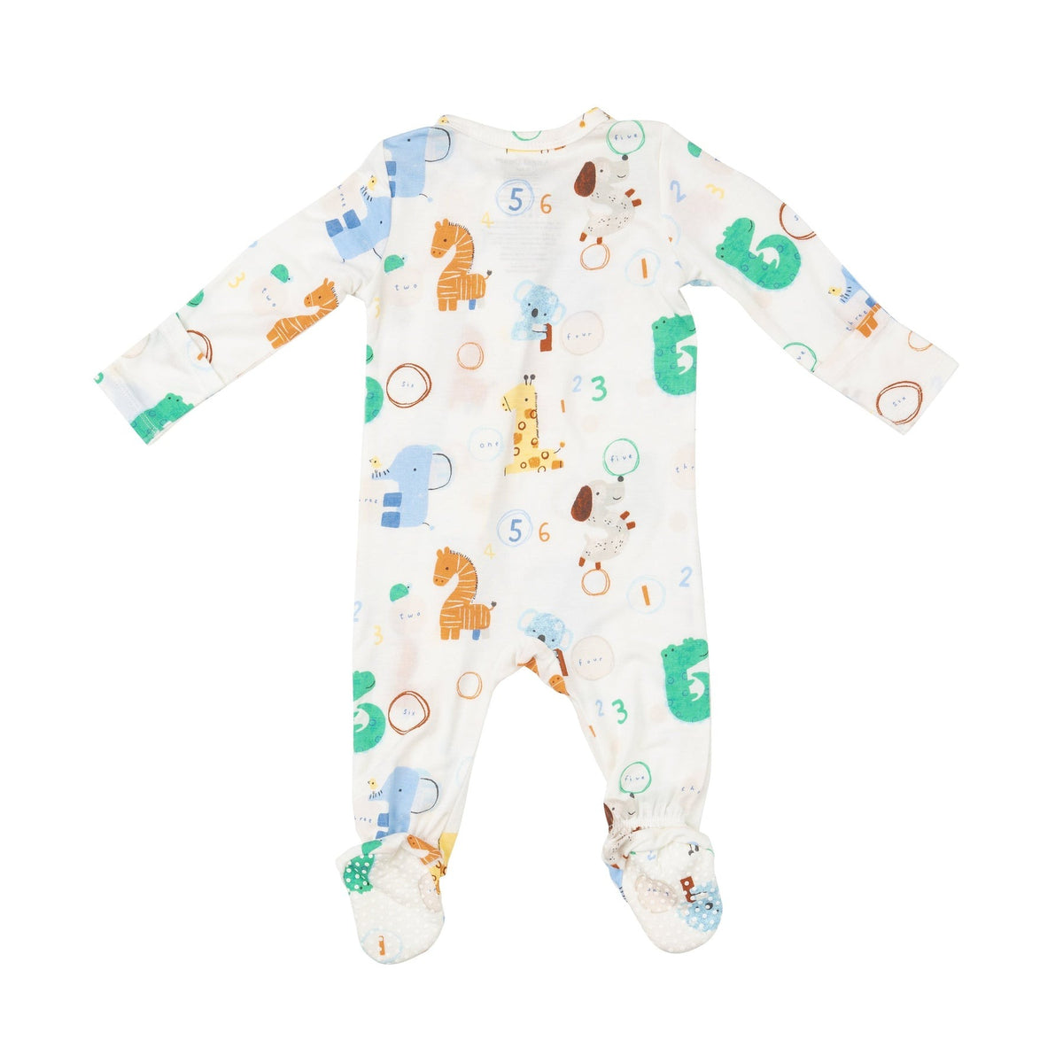 Animal Numbers 2 Way Zipper Footie Clothing - Infant Angel Dear