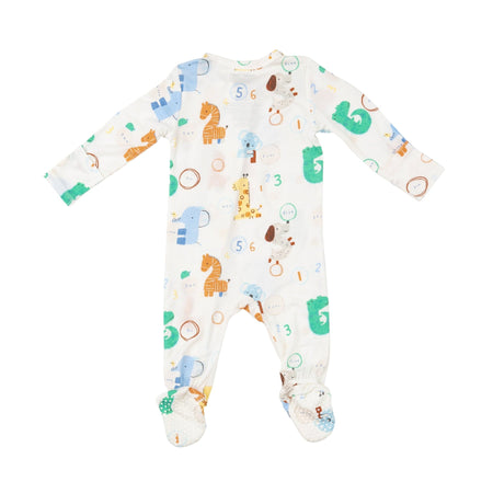 Animal Numbers 2 Way Zipper Footie Clothing - Infant Angel Dear