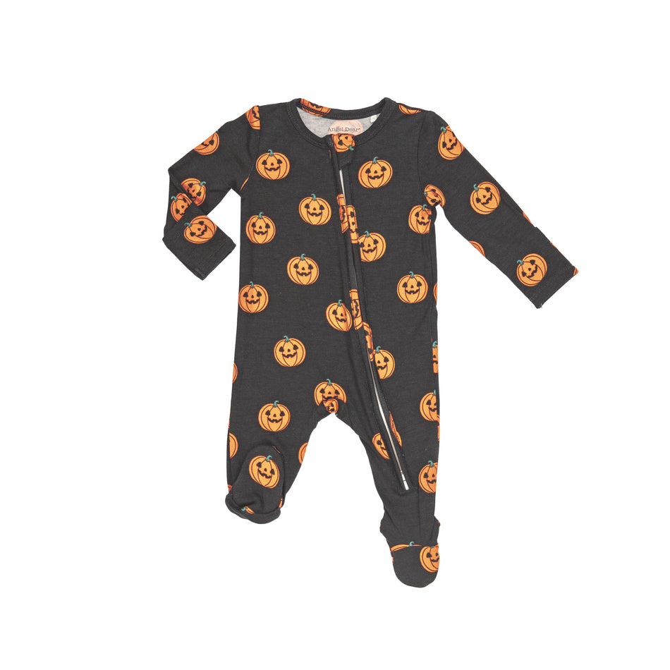 Jack O Lantern 2 Way Zipper Footie
