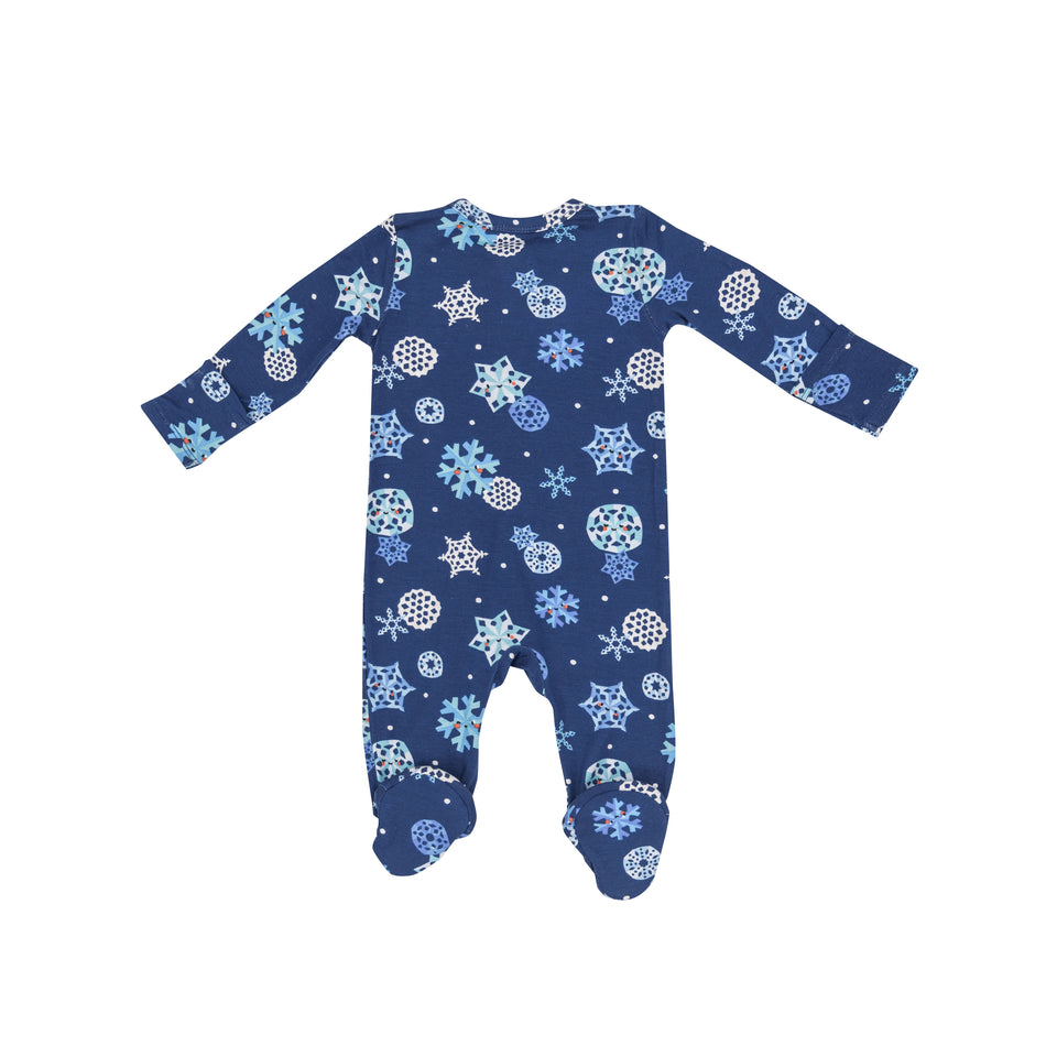 Paper Cut Snowflakes 2 Way Zipper Footie