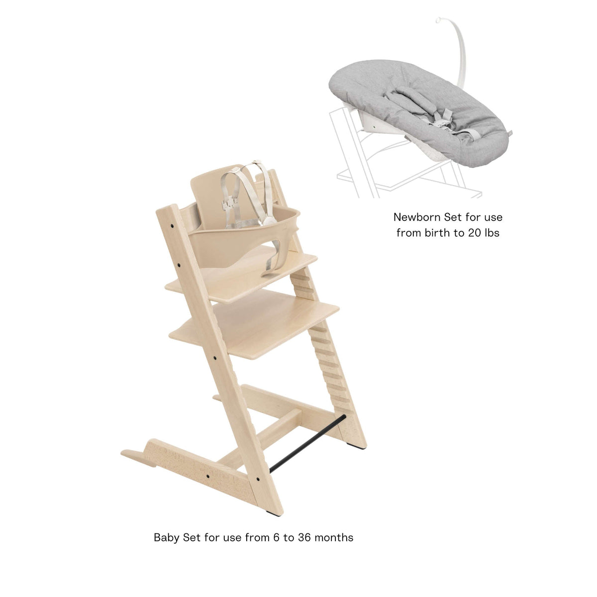 Tripp Trapp High Chair² with Newborn Set High Chairs Stokke