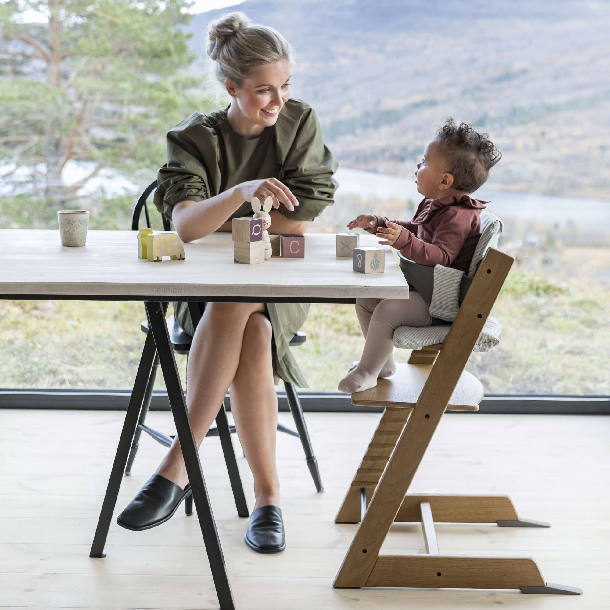 Tripp Trapp High Chair² with Cushion + Stokke Tray High Chairs Stokke