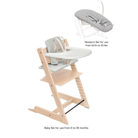 Tripp Trapp High Chair² with Cushion, Tray and Newborn Set High Chairs Stokke