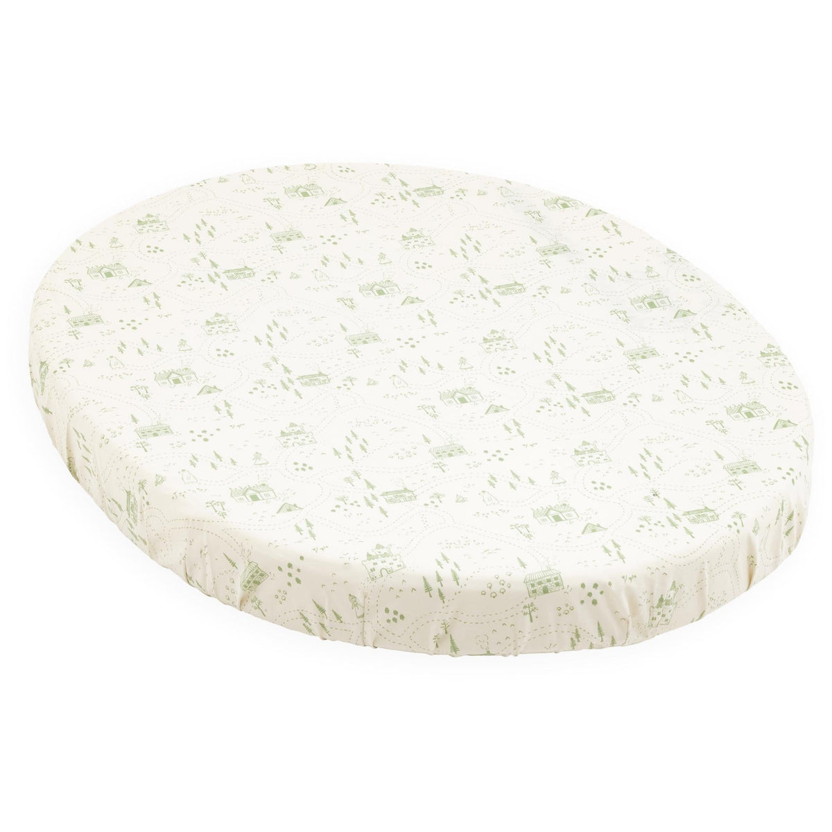 Sleepi Mini Fitted Sheet V3 Changing Stations Stokke Sage Green Map (Organic)