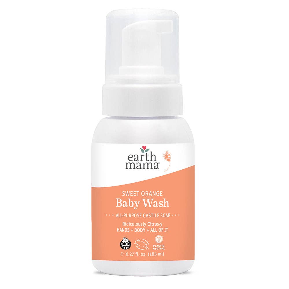 Sweet Orange Castile Baby Wash Earth Mama Organics 6.27 oz
