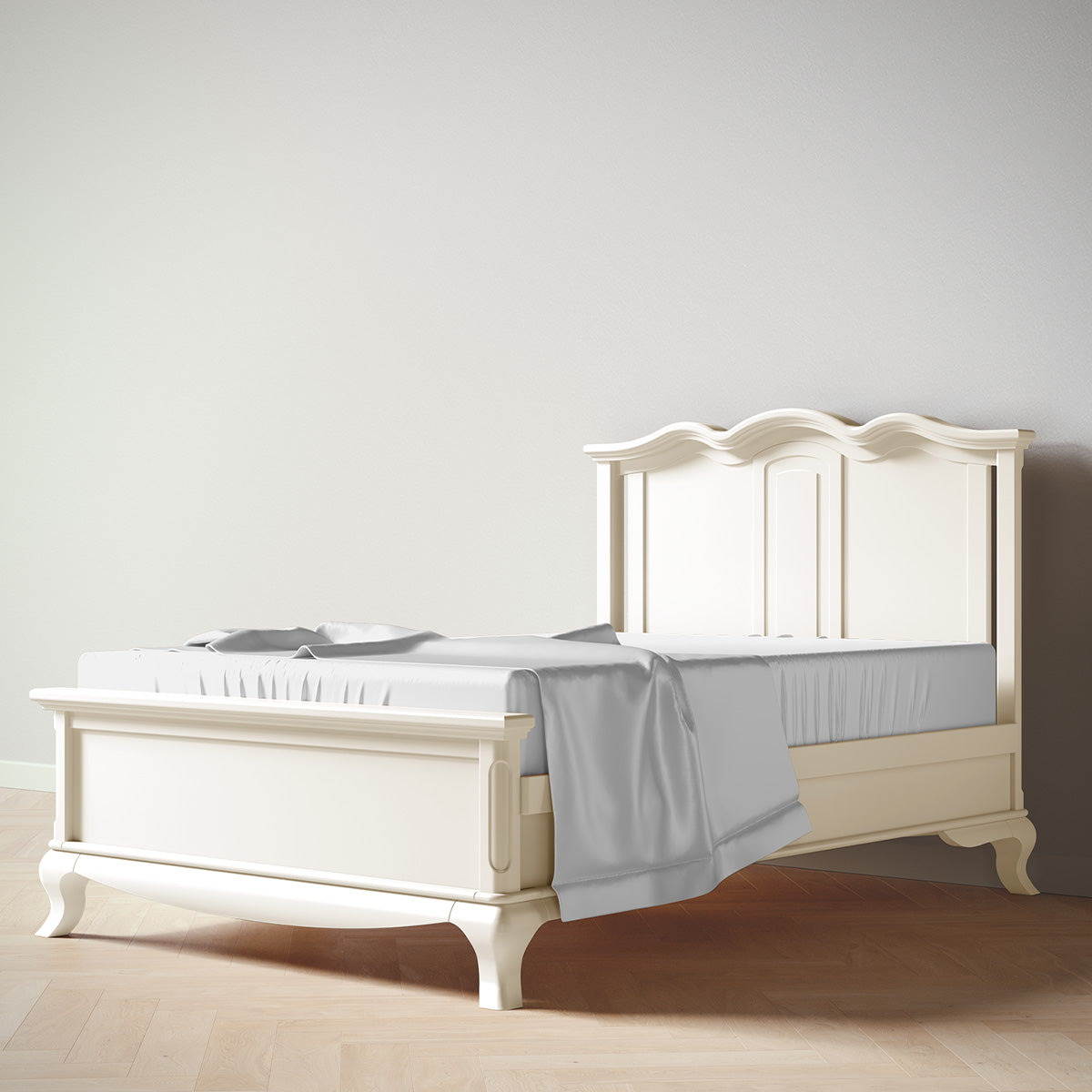 Romina Cleopatra Full Bed / Solid Back Beds - Full Romina Furniture Bianco Satinato