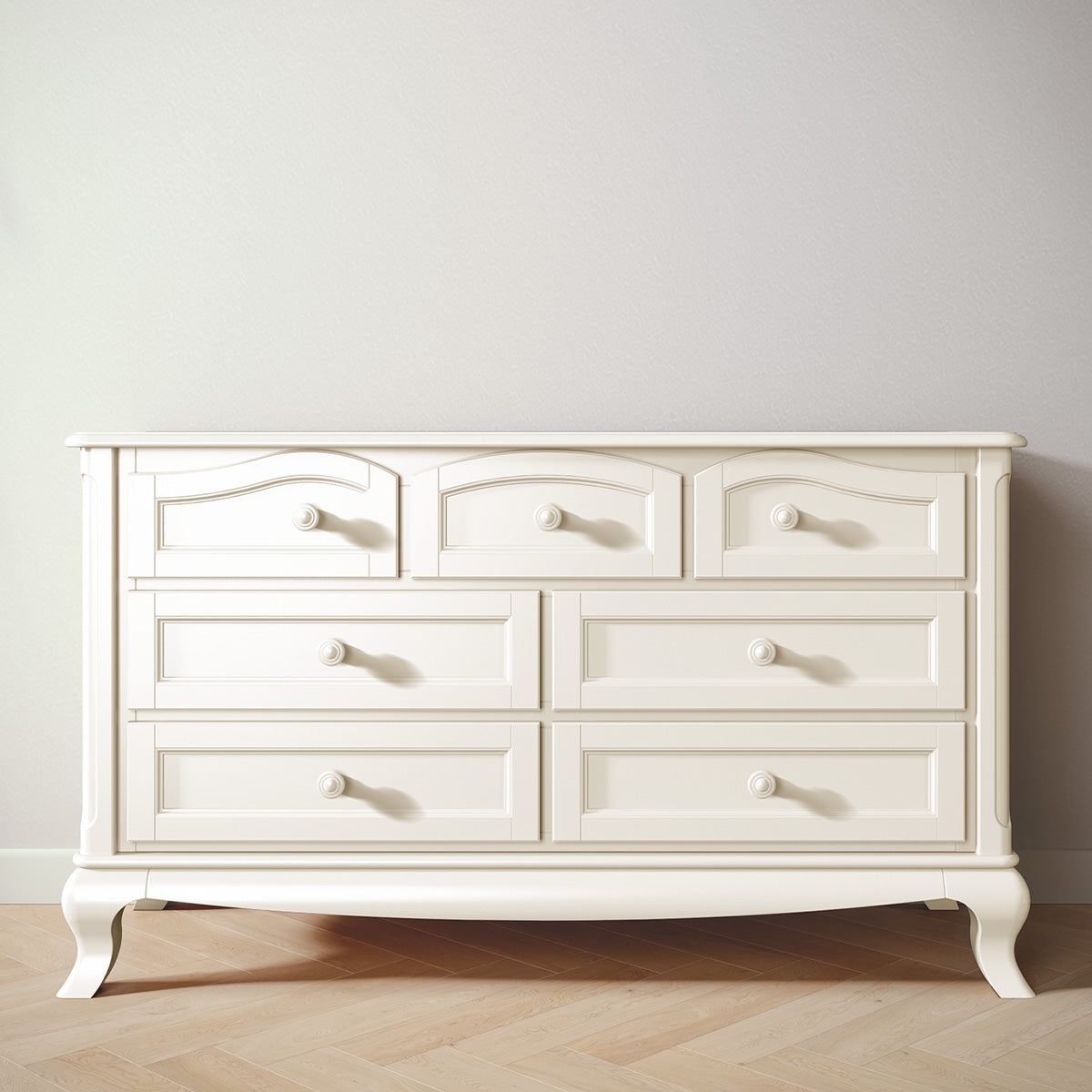 Romina Cleopatra Double Dresser Dressers Romina Furniture Bianco Satinato Standard