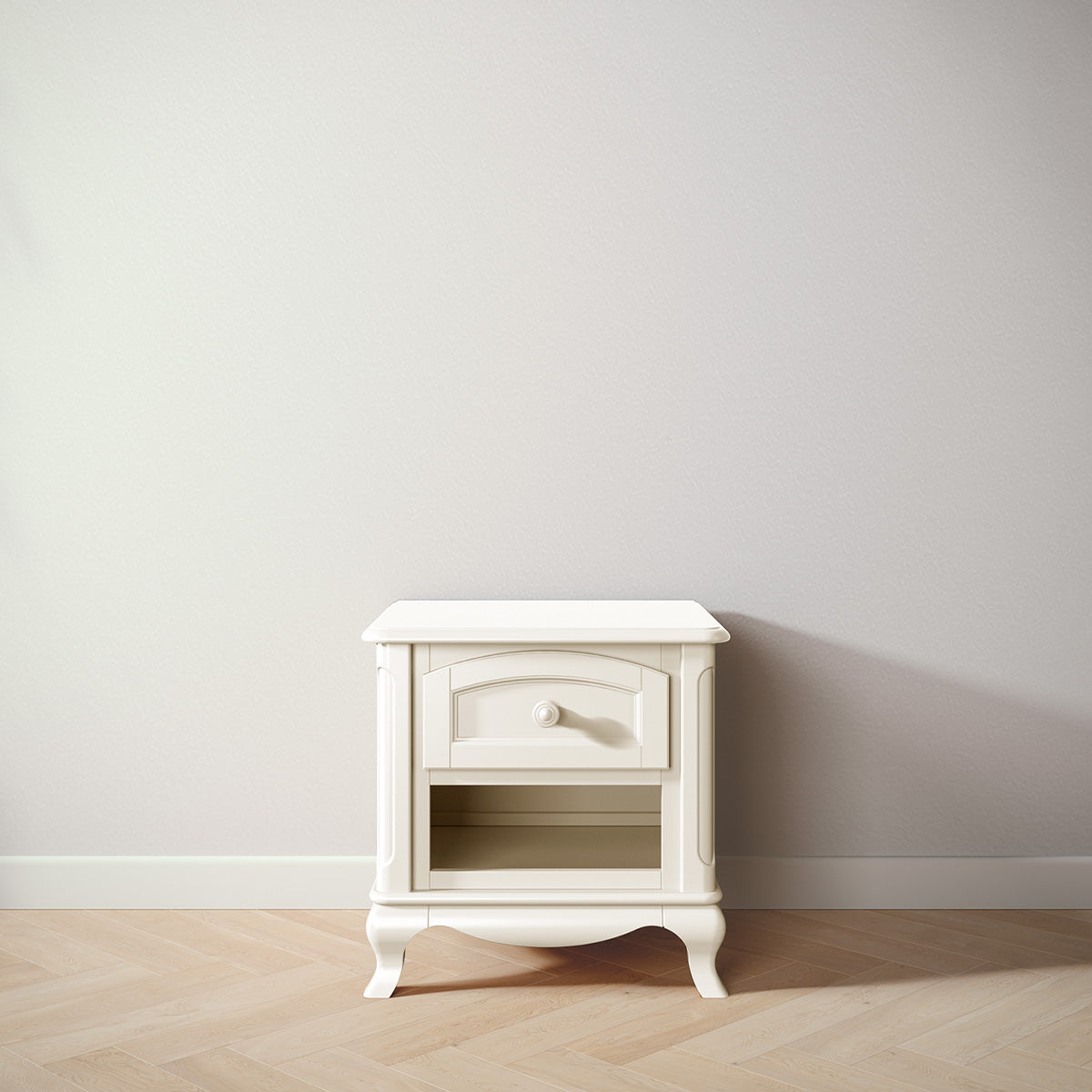 Romina Cleopatra Nightstand Nightstands Romina Furniture Bianco Satinato Standard