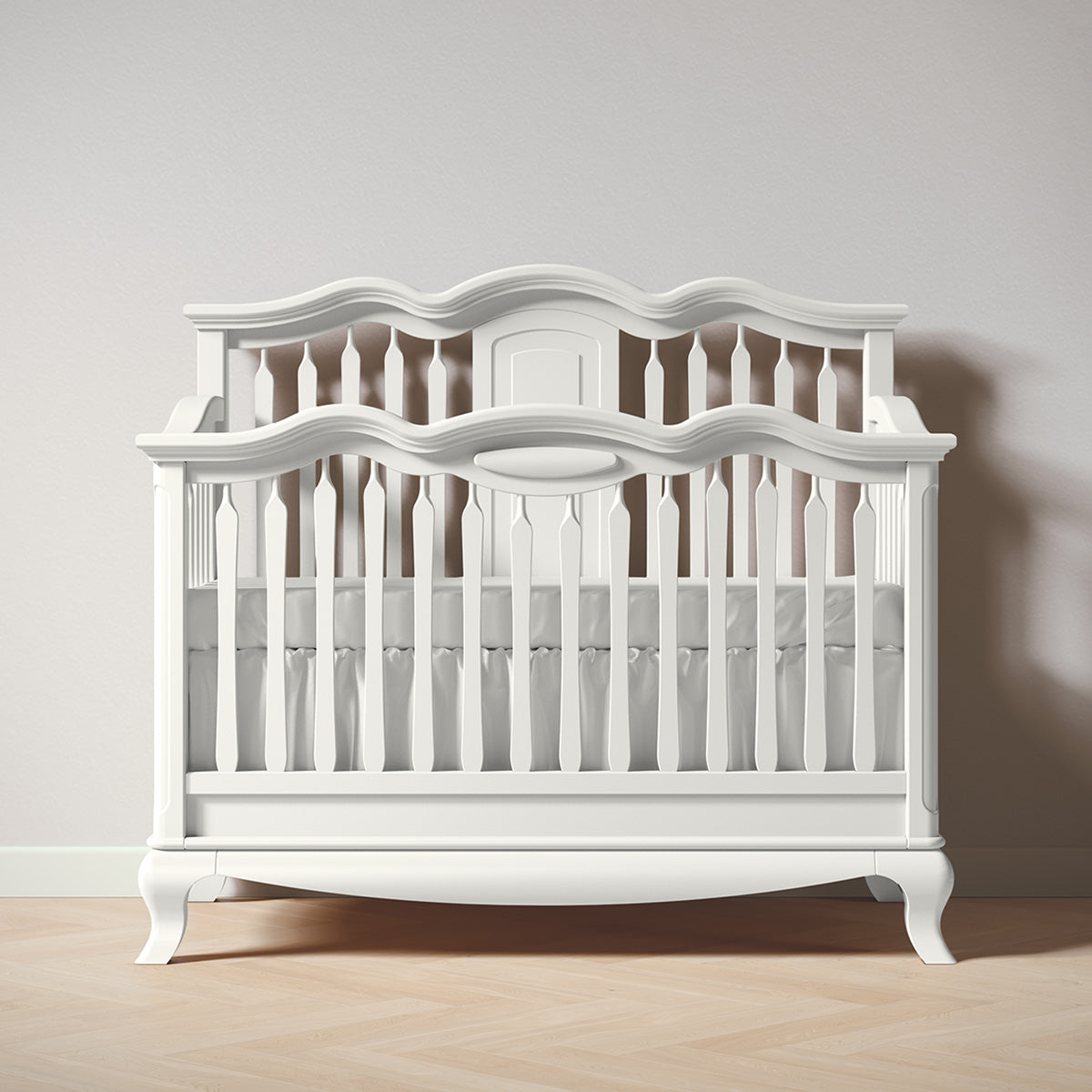 Romina Cleopatra Convertible Crib / Open Back Cribs Romina Furniture Solid White