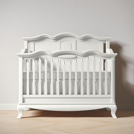 Romina Cleopatra Convertible Crib / Solid Back Cribs Romina Furniture Solid White