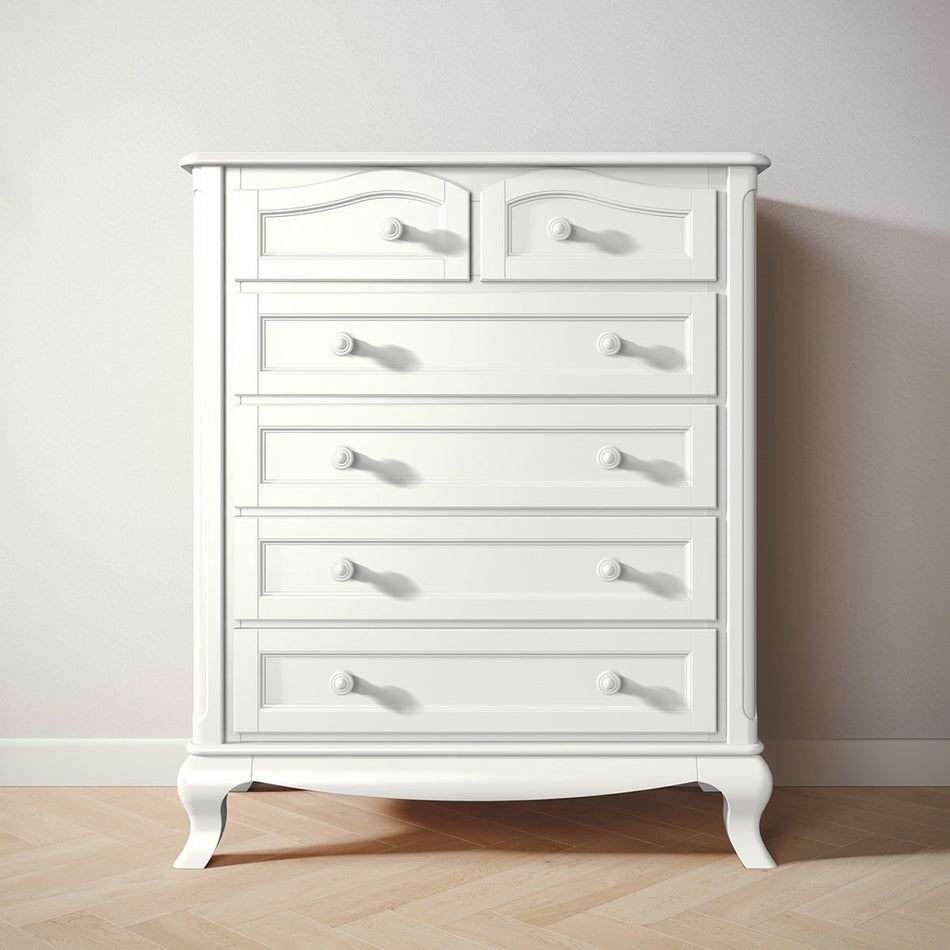 Cleopatra Tall Chest Dressers Romina Furniture Solid White Standard