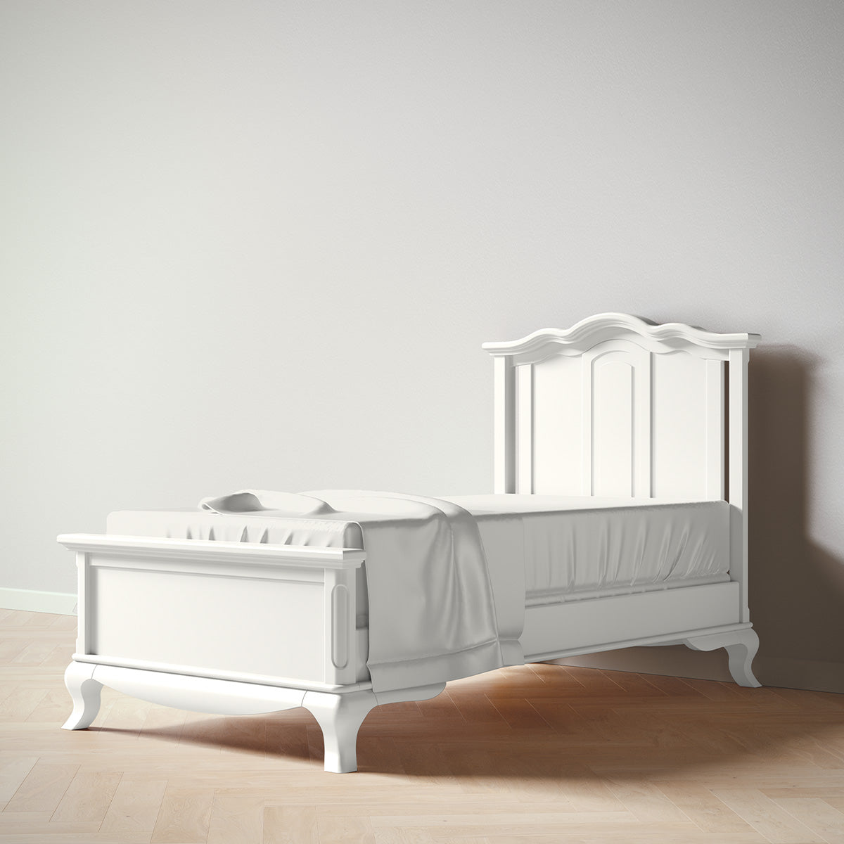 Romina Cleopatra Twin Bed Beds - Twin Romina Furniture Solid White