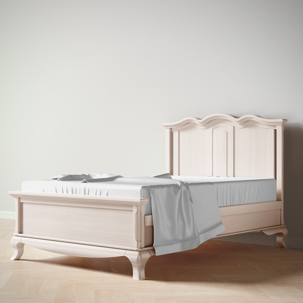 Romina Cleopatra Full Bed / Solid Back Beds - Full Romina Furniture Washed White