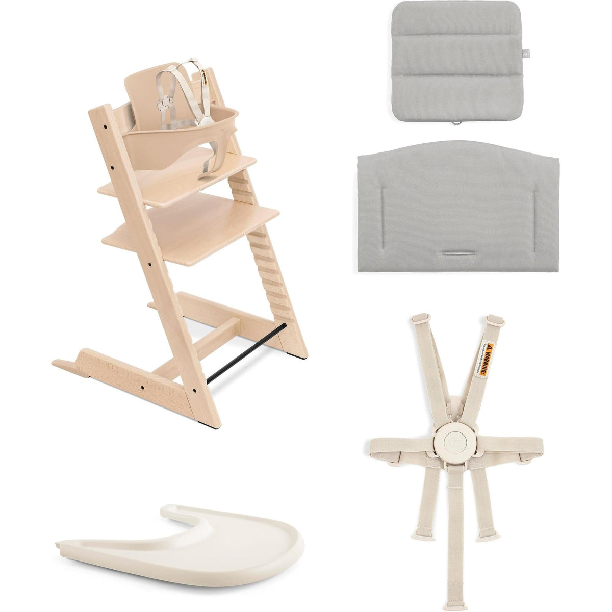 Tripp Trapp High Chair² with Cushion + Stokke Tray High Chairs Stokke