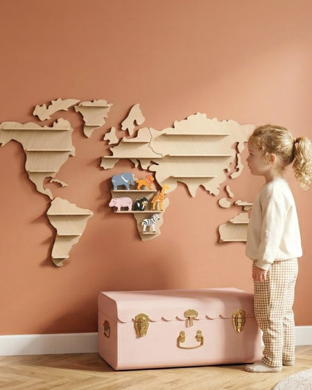 World Map Animal Shelf (Incl. Starter Set w/6 Animals) Activity Toys Speedy Monkey