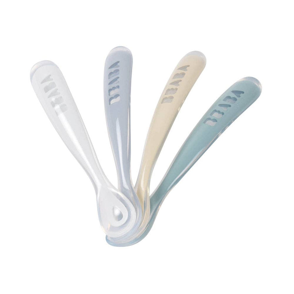 First Foods Silicone Spoons - Set of 4 - Pebble Plates, Bowls & Utensils BEABA & Childhome Yes Pebble