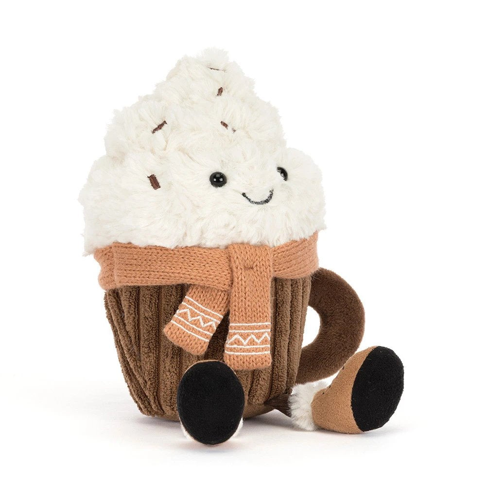 Amuseables Scarffles Hot Chocolate Stuffed Animals Jellycat