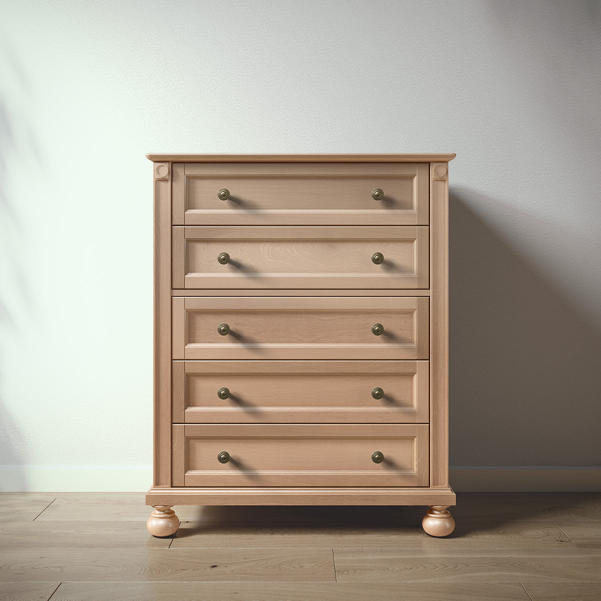 Romina Dakota Tall Chest Dressers Romina Furniture Albero Puro Bronze Swirl Knob