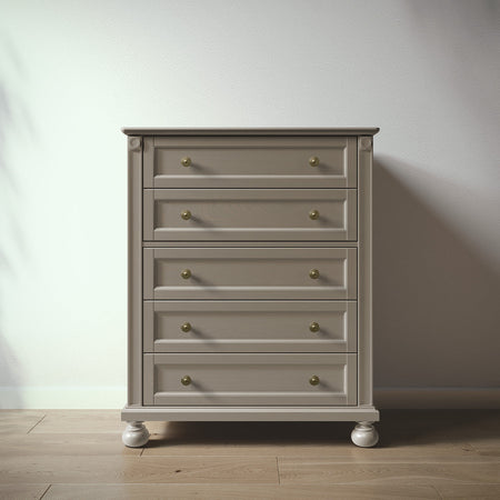 Romina Dakota Tall Chest Dressers Romina Furniture Ash Bronze Swirl Knob