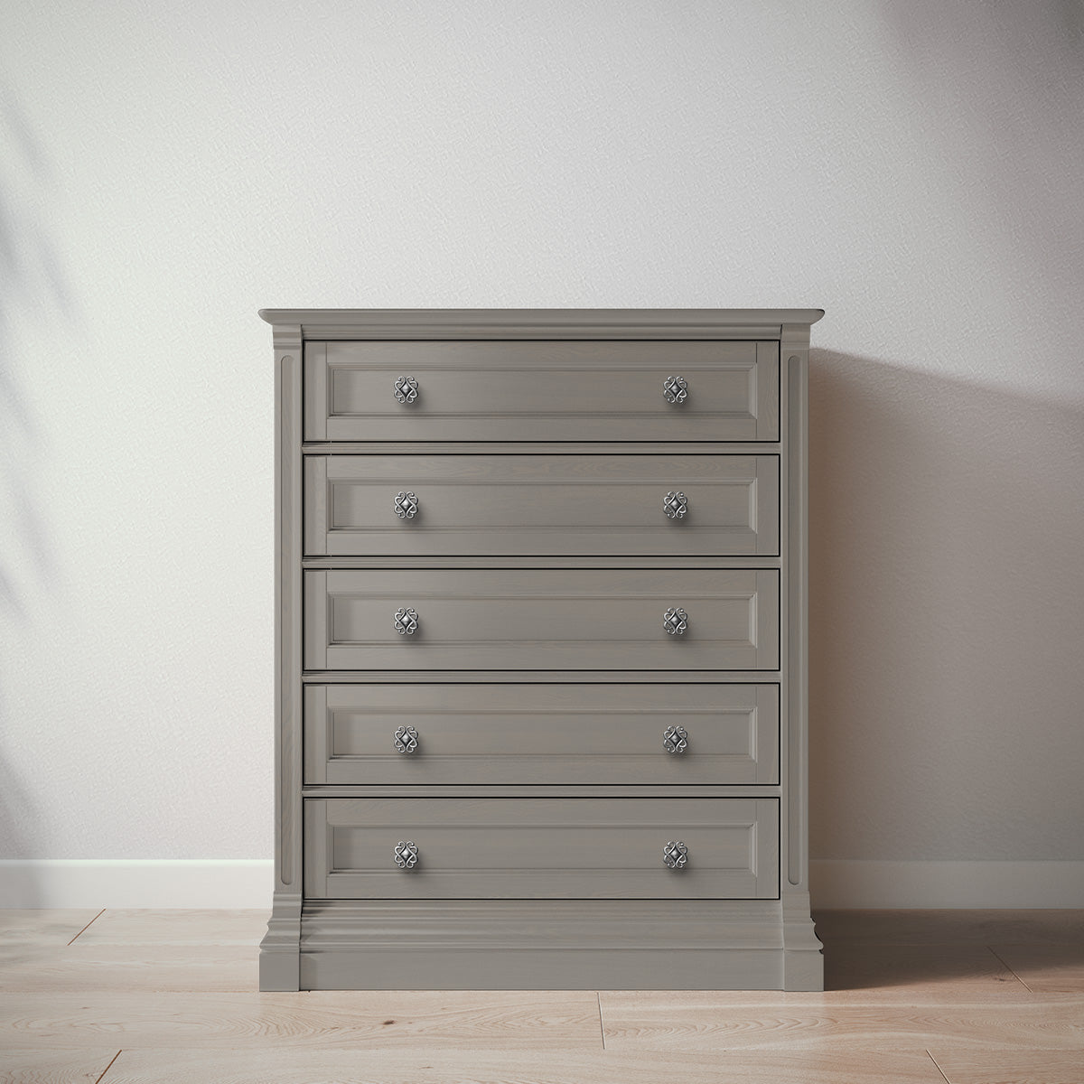 Romina Imperio Tall Chest Dressers Romina Furniture Ash Celtic Knot - Pewter