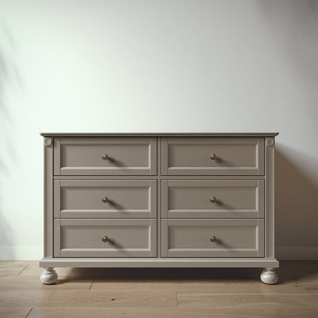 Romina Dakota Double Dresser Dressers Romina Furniture Ash Bronze Swirl Knob