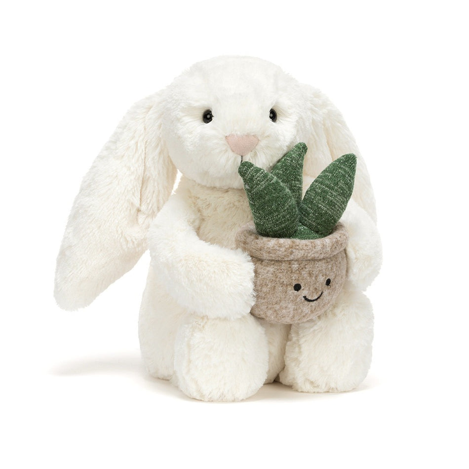 Cream Bunny with Plant Security Blankets Jellycat