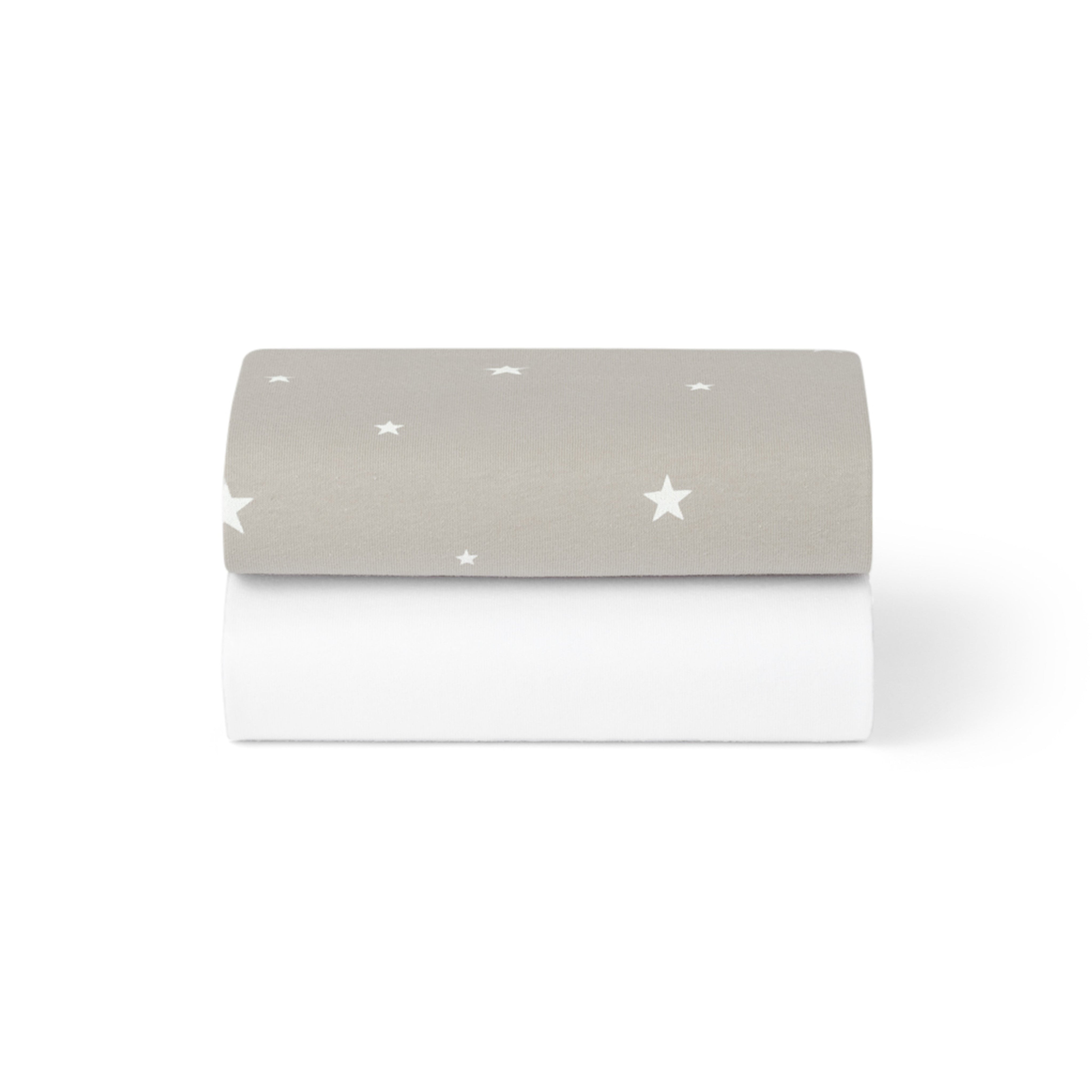 Bassinet 2 Pack Fitted Sheets - Gray Star Fitted Sheets Snuz