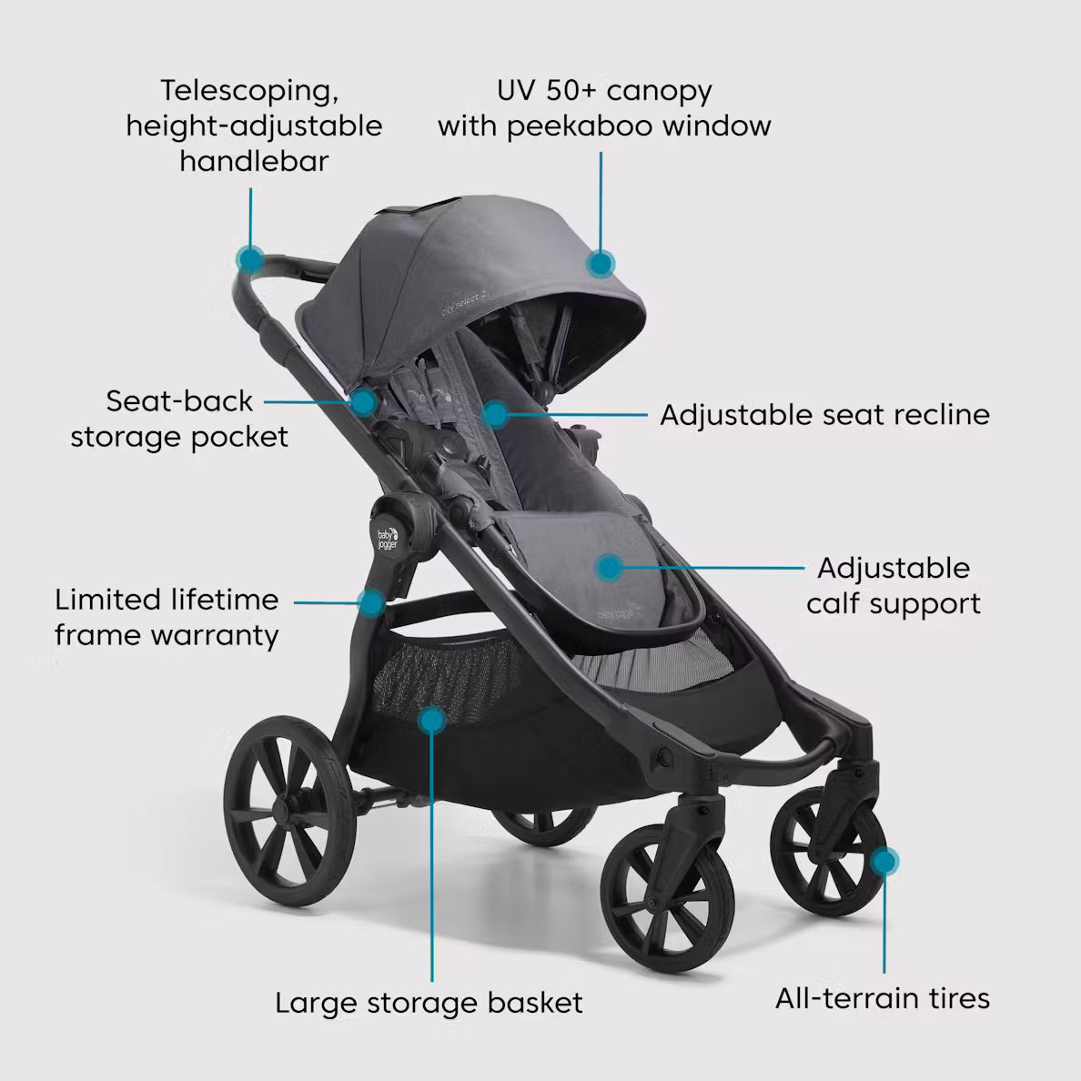 City Select 2 Single-to-Double Stroller Strollers - Single Baby Jogger