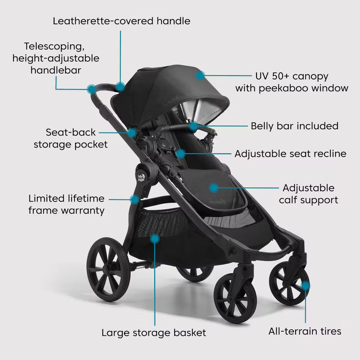 City Select 2 Single-to-Double Stroller | Eco Collection Strollers - Single Baby Jogger