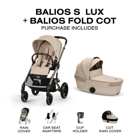 BALIOS S Lux Stroller + BALIOS Fold Cot Newborn Bundle Strollers - Singles Cybex
