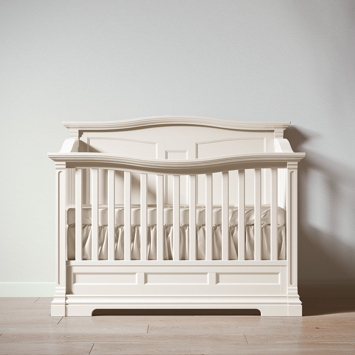 Romina Imperio Convertible Crib / Solid Back Cribs Romina Furniture Bianco Satinato