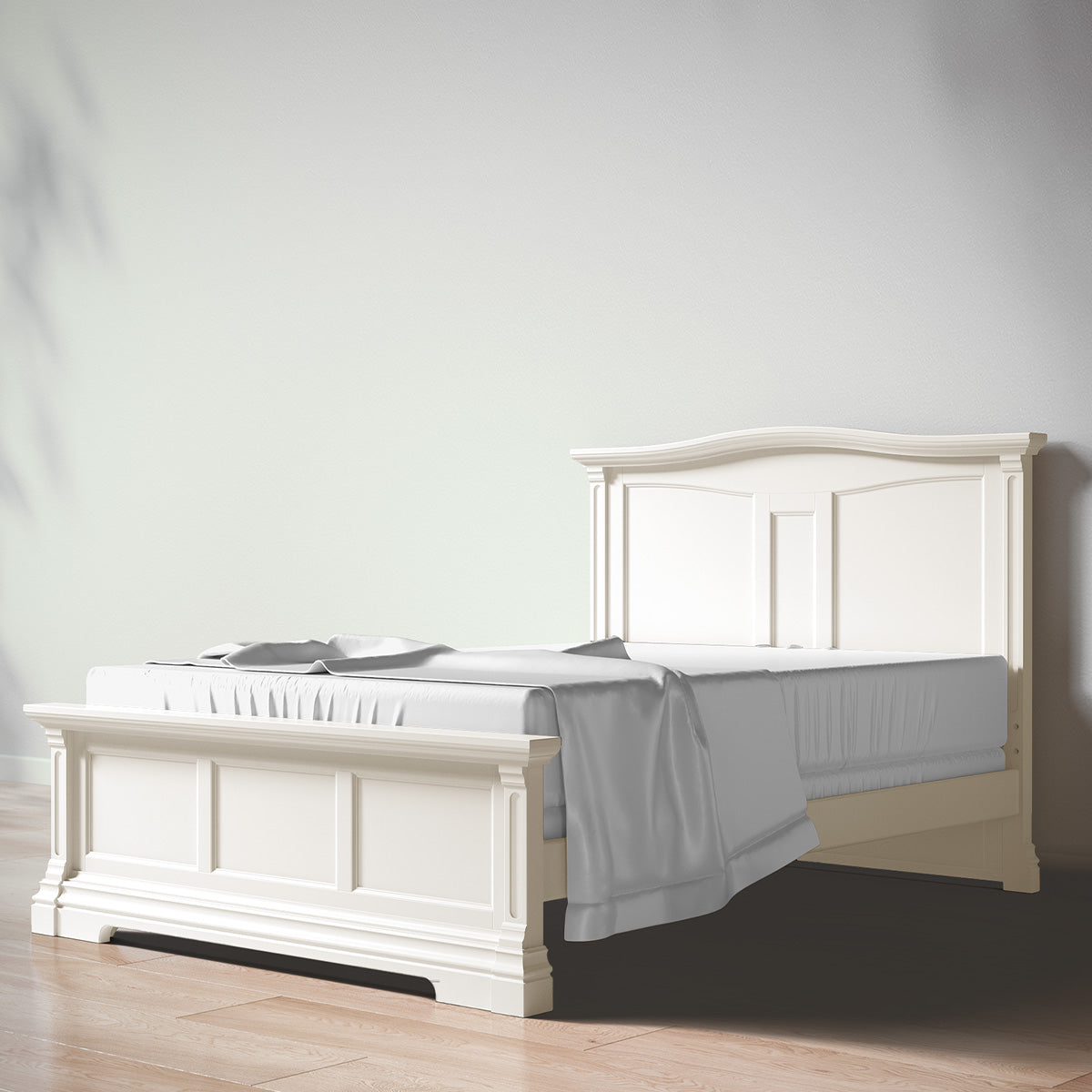 Romina Imperio Full Bed / Solid Back Beds - Full Romina Furniture Bianco Satinato
