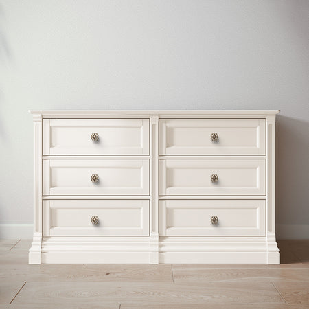 Romina Imperio Double Dresser Dressers Romina Furniture Bianco Satinato Celtic Knot - Bronze
